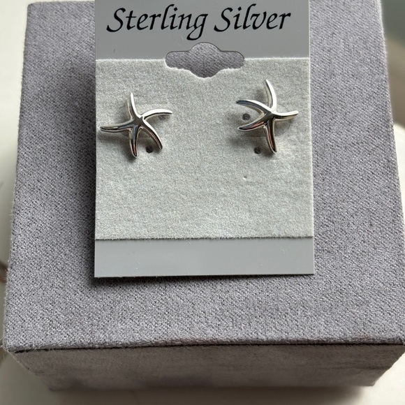 Sterling Silver Starfish Earrings - Picture 1 of 2